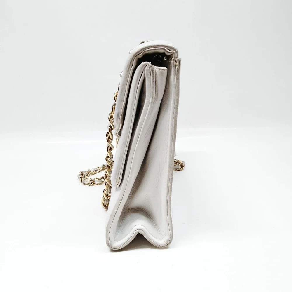 Chanel White Lamb Skin Bag